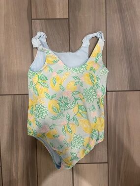 Lilly Pulitzer Light Blue Lemon Print One-Piece Swimsuit
